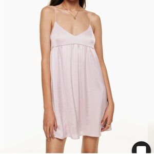 Wilfred Light Pink Satin Mini Dress